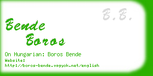 bende boros business card